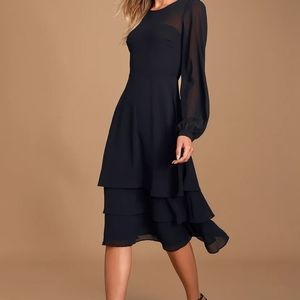 Black Midi Dress // size XS